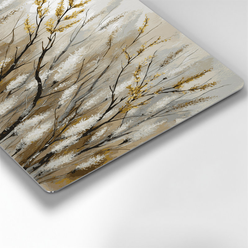Art mural en métal Botanical Catkin Branches, H 132 po x l 168 po x P 0,05 po