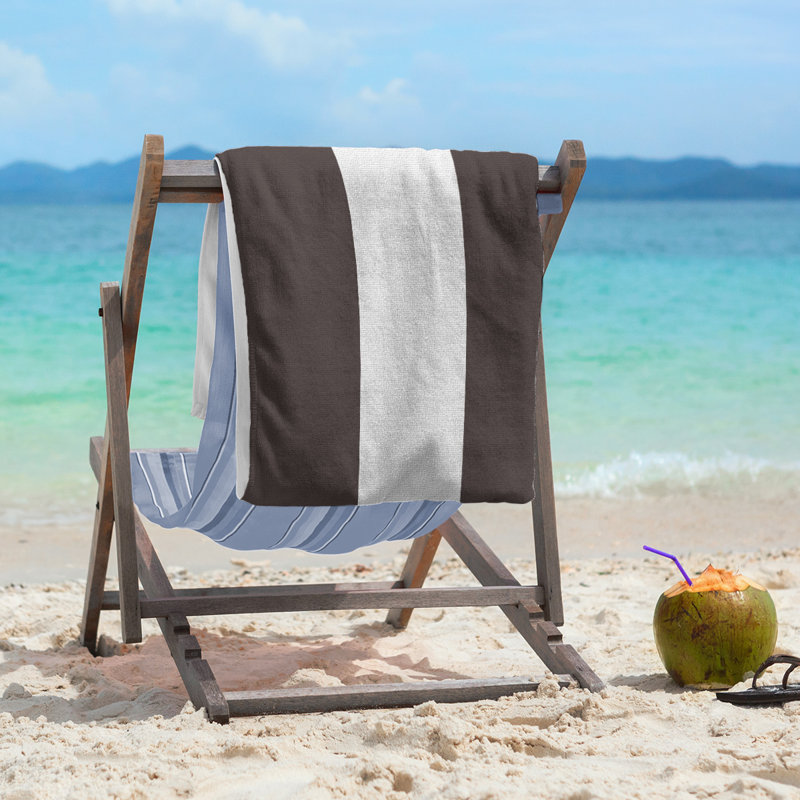 Cleveland Beach Towel, White/Brown