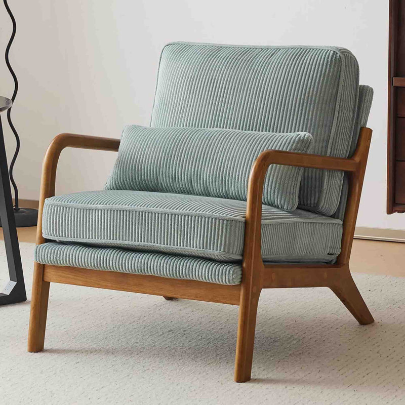 Upholstered Accent Chair, Light Blue