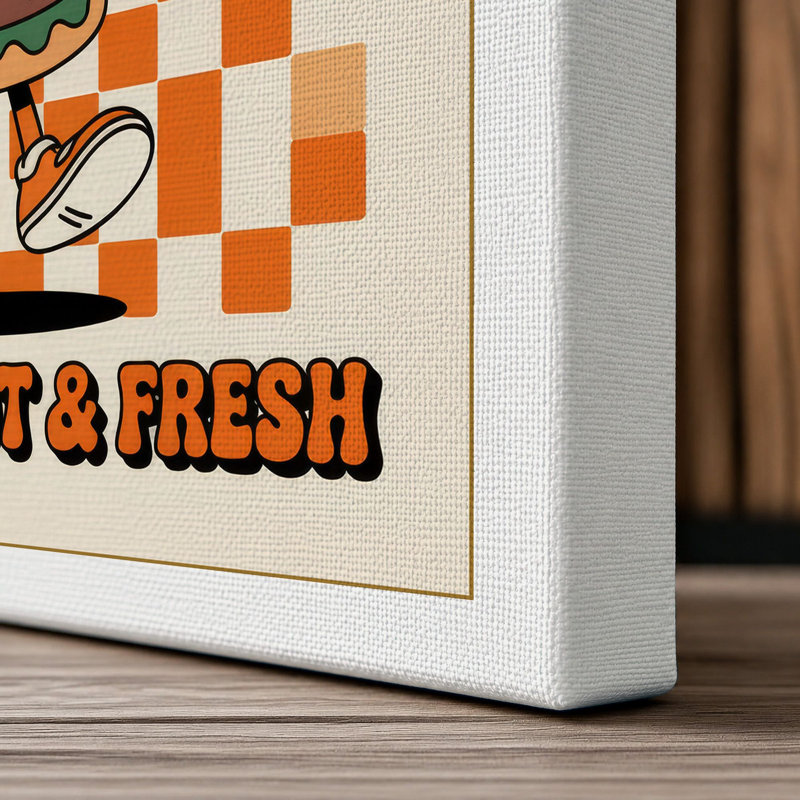 Tasty Food Diner Retro - Wrapped Canvas, White Border, 30x20 - 76.2 x 50.8 cm