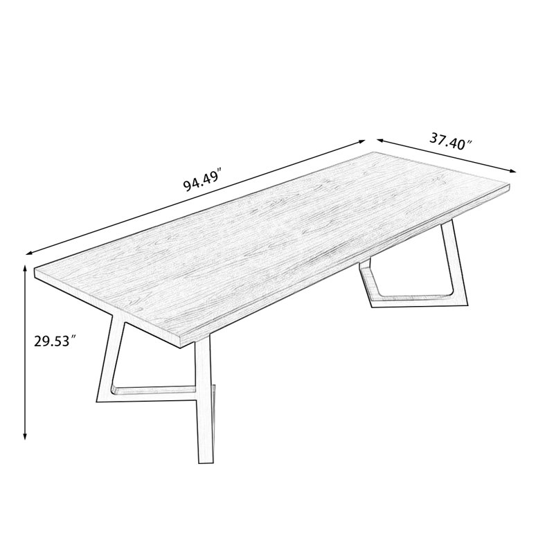 Tan Rectangular Solid Wood Butterfly Leaf  Dining Table, 29.53”H x 94.49”L x 37.4”W