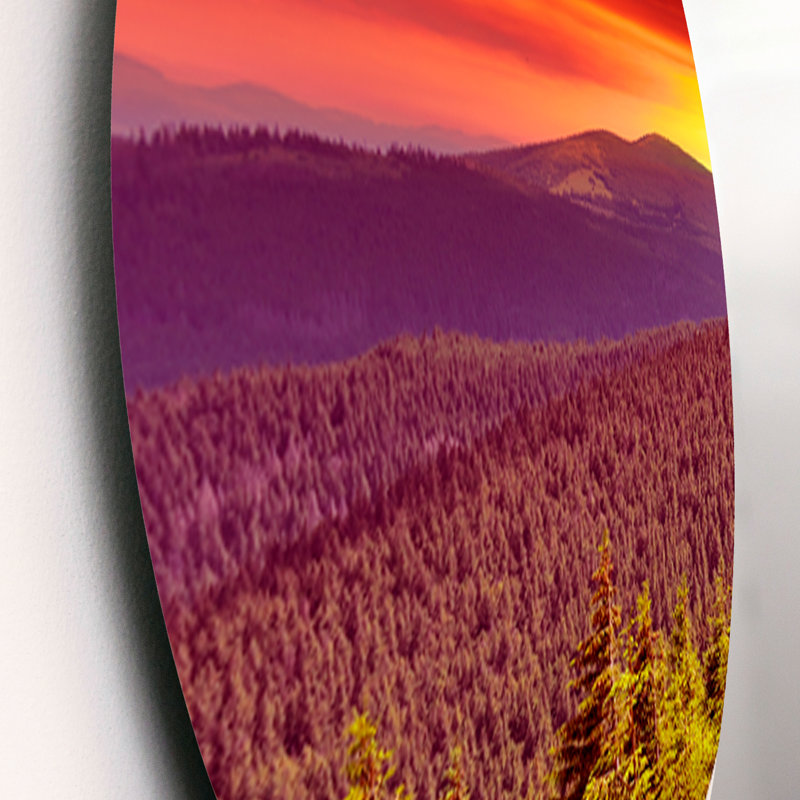 Fantastic Sunrise In Mountains Rustic Landscape & Nature Wall Decor on Metal