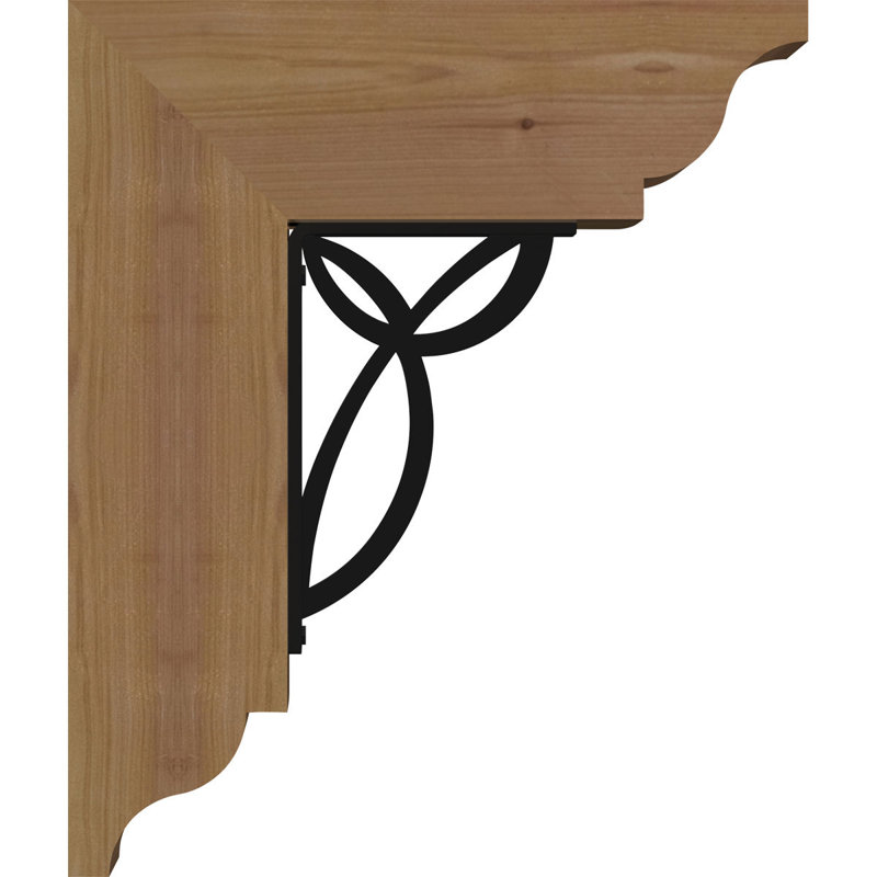 Support simple en fer 8 po Versailles, H 20 po x P 18 po, Cèdre rouge de l'Ouest l 3 1/2 po x T 4 po (lisse