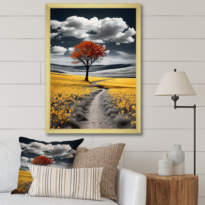 Road In The Yellow Wilderness - Art mural sur toile route
