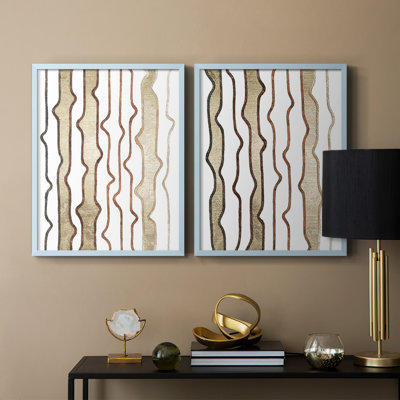 Jagged Flow III - reproduction encadrée de qualité supérieure - prête à être accrochée - aucun clou requis - aucun clou requis