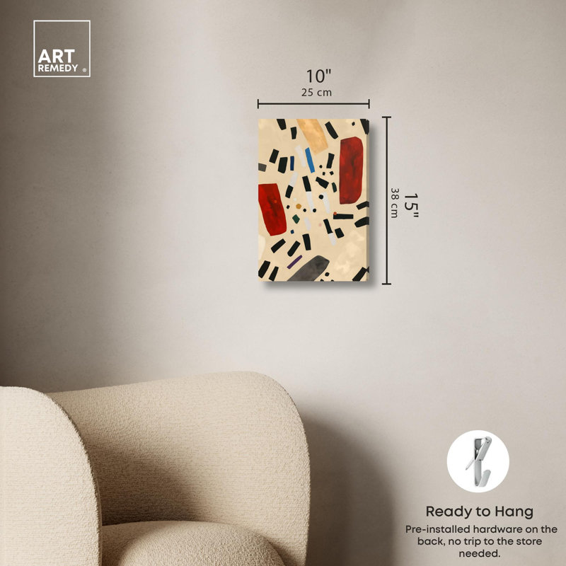 Mindscape Mosaic II, toile abstraite moderne par , H 15 po x l 15 po, Toile tendue