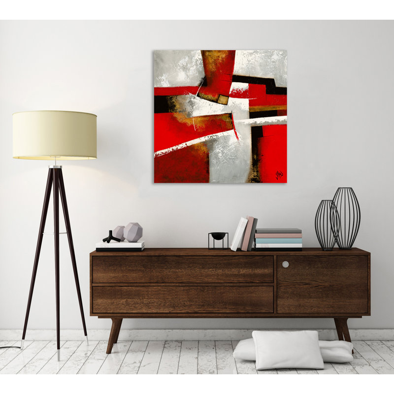 « graphique i », reproduction de peinture à l’acrylique sur toile tendue, H 18 po x l 18 po x P 1,5 po