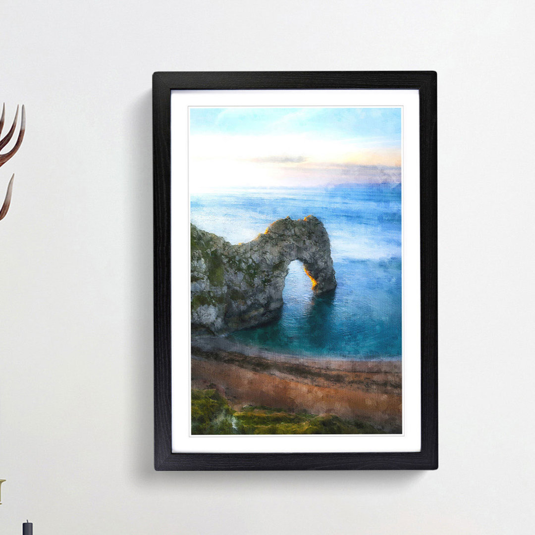 Durdle Door Cliffs Dorset - Picture Frame Painting Print