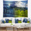 Tapisserie pré hillside bleu et vert landscape-28487177