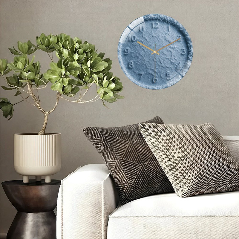 Frozen-Clock-Face-With-Numbers Art - 12'' Modern Glass Wall Clock