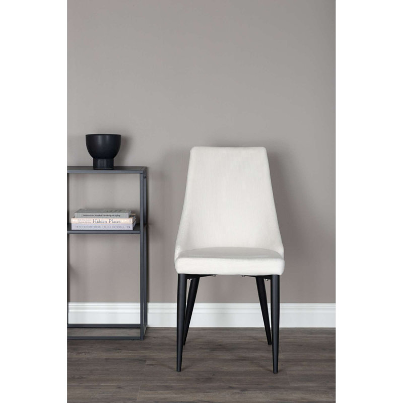 Upholstered Dining Chair, Beige, Black