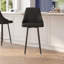 Tabourets Huseyn Commercial LeatherSoft avec structure en métal et pieds et repose-pieds argentés-78311399-78542892