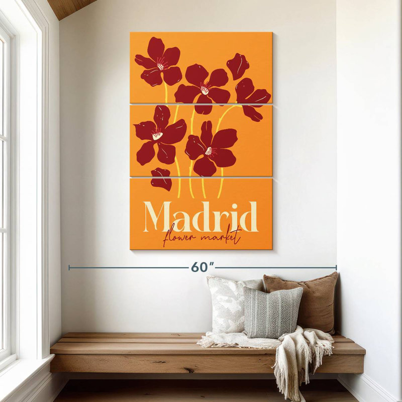 Affiche du marché aux fleurs Harnek Madrid, H 50 po x l 32 po