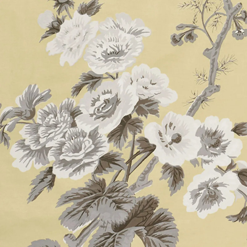 Pyne Hollyhock Fabric, Buttercup