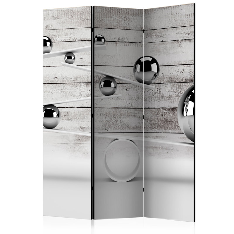 Solid Wood Folding Room Divider, 3