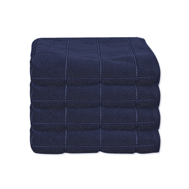 Ensemble de 4 serviettes 100% coton Amaarah, Bleu, Hand Towels - 4 Pack