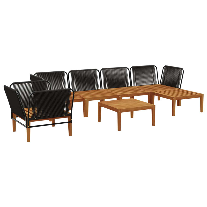  Garden Lounge Set Solid Acacia Wood & Rope Sofa Outdoor Furniture Patio