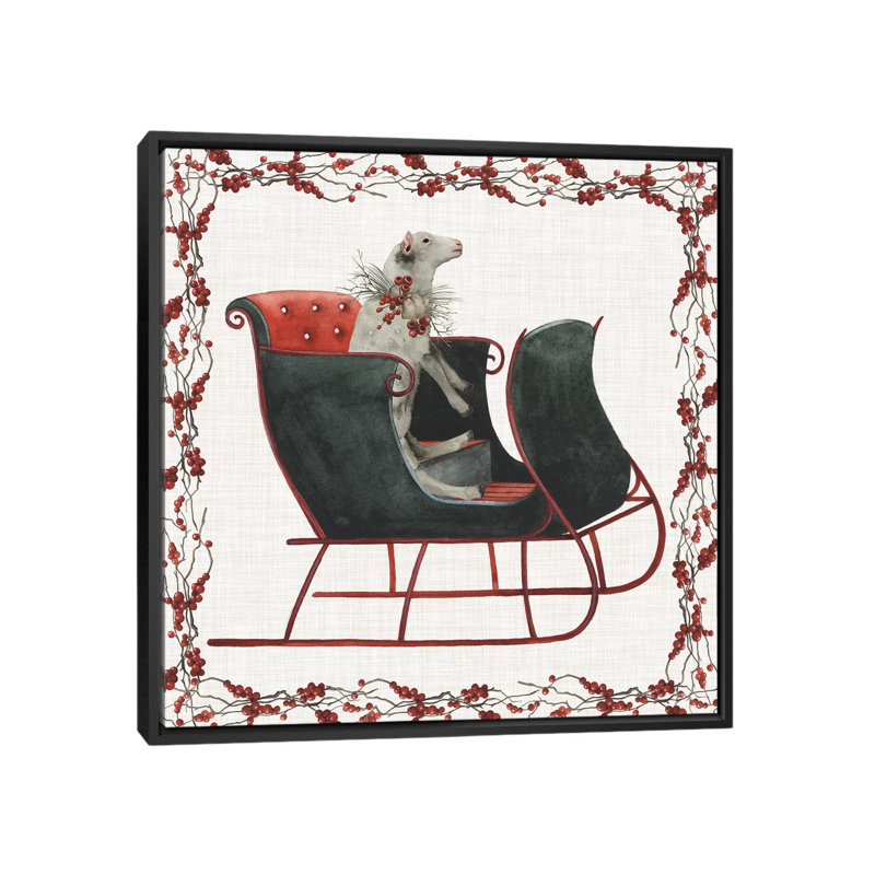«A Farmer's Christmas Collection A» par Grace Popp - impression d'art graphique, H 26 po x l 26 po x P 1,5 po, Pas de tapis
