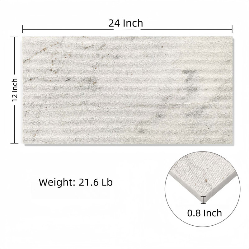 Marbre cannelé 3D naturel 12 "x 24" avec finition texturée FS pour mur, 1 boîte 4 PCS