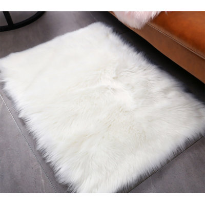 Lavallee Faux Sheepskin Shag Performance White Rug