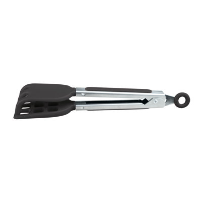 Tovolo Mini Waffle Tongs with Pronged Silicone Tips for Waffles and Air Fryer, Black