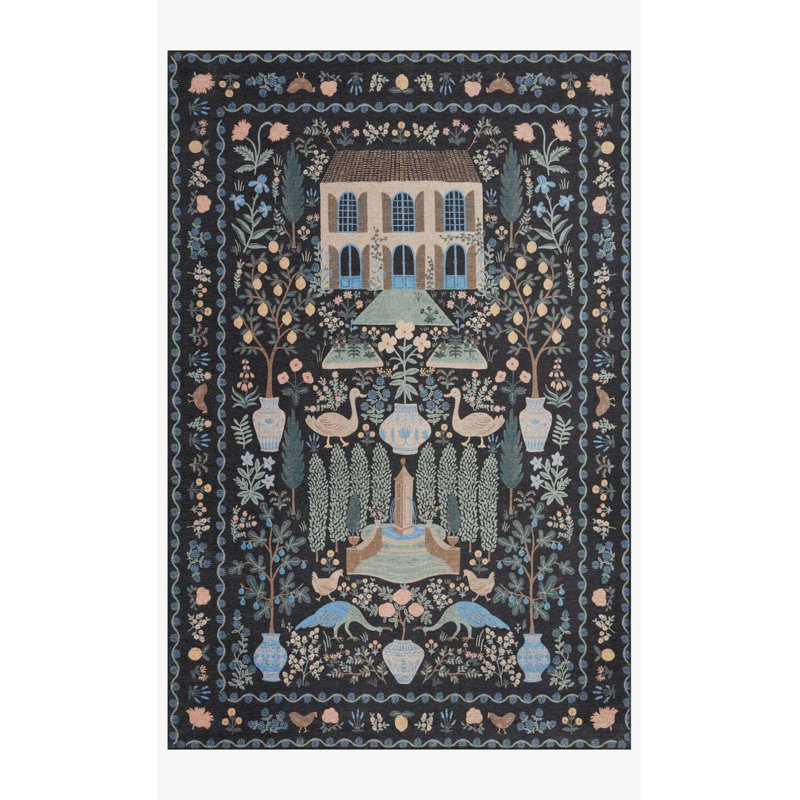 Tapis tissé multicolore lavable, Sous-tapis rectangulaire 2 pi 6 po x 4 pi 11 po