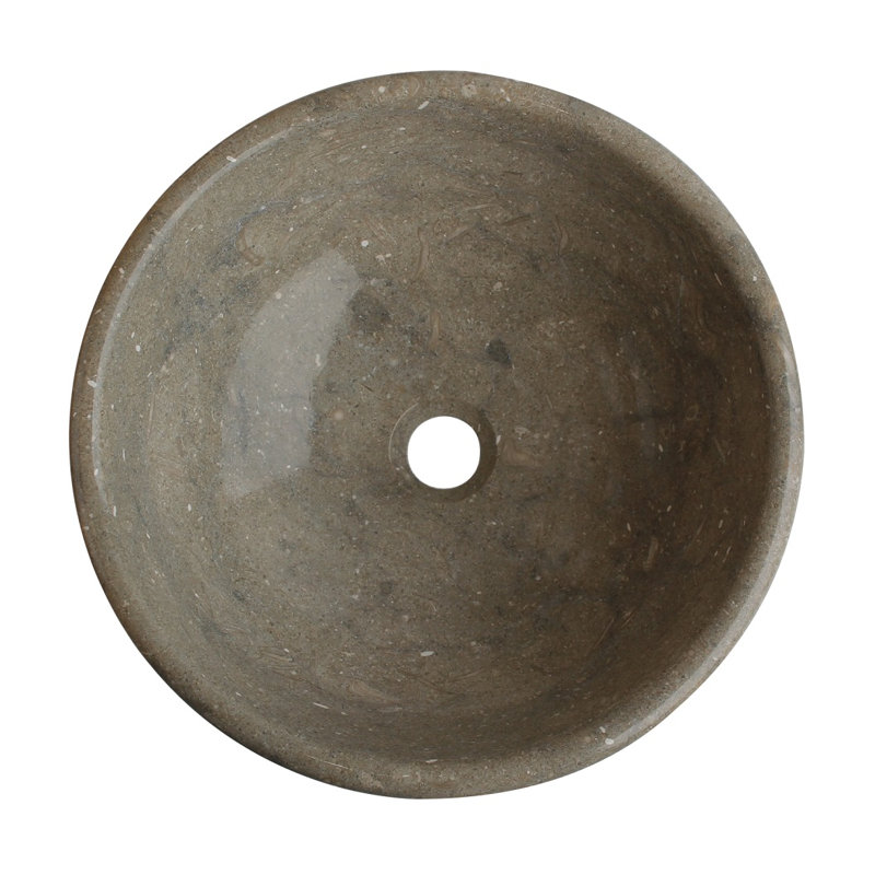 TashMart Classic 16'' Stone Circular Bathroom Sink, Sea Grass
