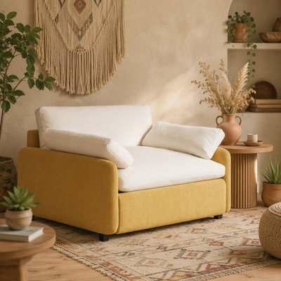 Canapé simple surdimensionné en chenille 50 * 43 ", fauteuil d'appoint large et profond, fauteuil moderne rembourré confortable, canapé-lit avec coussins pour le salon et l'appartement