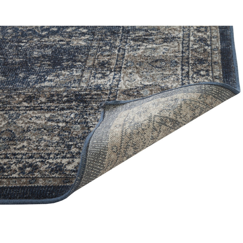 Tapis bleu marine / argenté Samuel