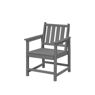 Chaise de salle à manger d'extérieur en PEHD SeeHill, chaise de salle à manger en PEHD résistante aux intempéries avec accoudoirs, fauteuil d'extérieur en PEHD robuste pour porche, terrasse, jardin, bord de piscine