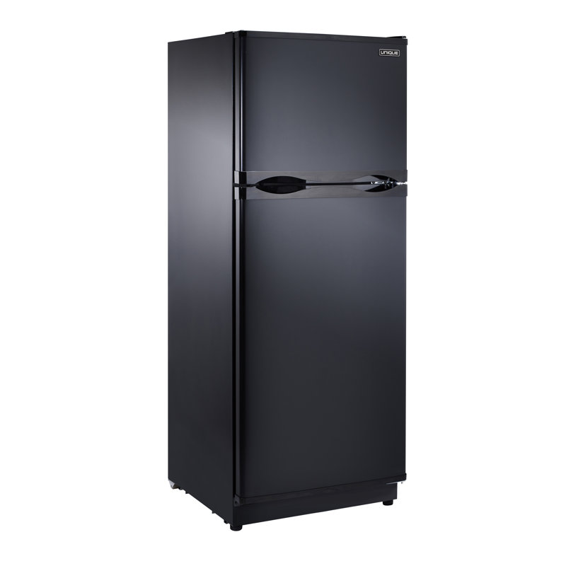 Off-Grid 24" Solar Powered DC 10.3 cu. ft. Freestanding Top Freezer Refrigerator, Black