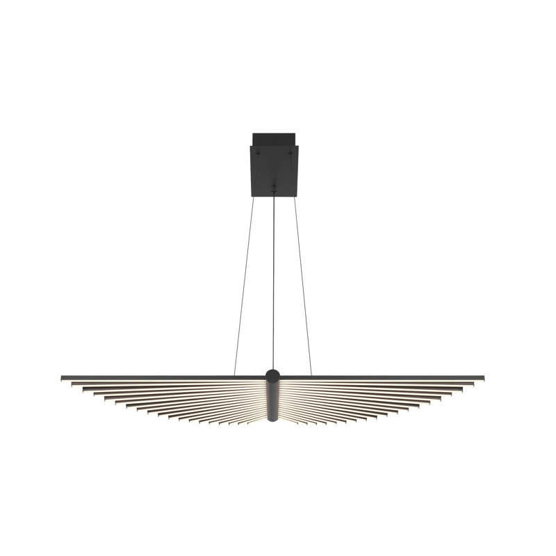 Lustre 1 lumière 39,25 po Seraph, Noir, noir, noir, noir
