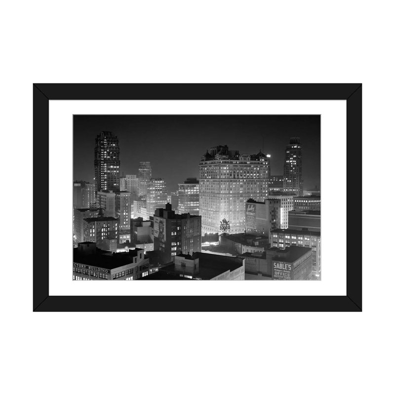 Reproduction de photo sur toile tendue, H 24 po x l 32 po x P 1 po, Papier d'art encadré noir, Blanc