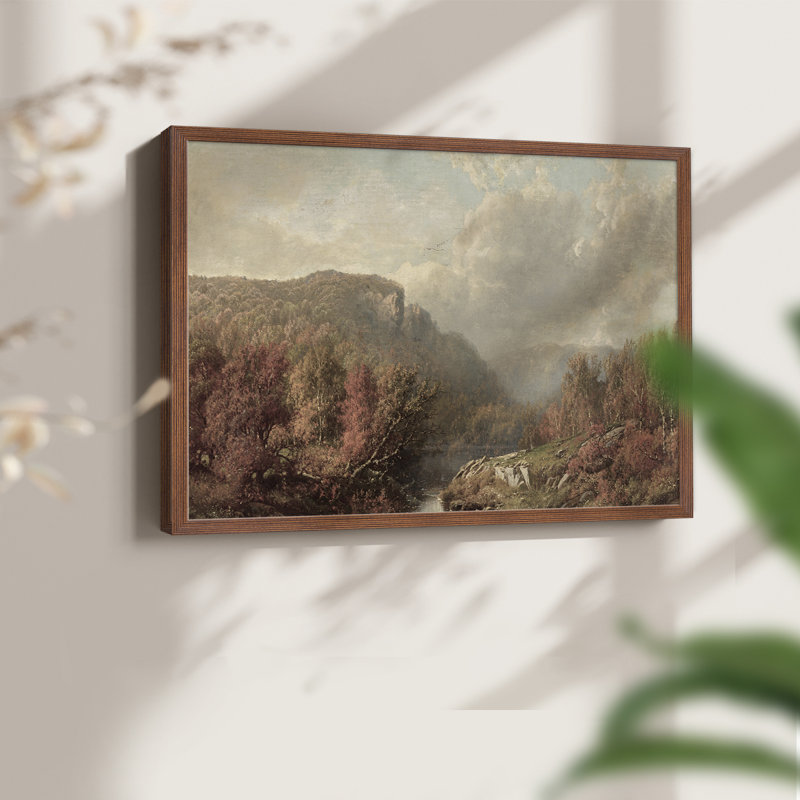 Paysages rétro-CCLVI-impression encadrée - réaménageable, H 8 po x l 10 po, Noyer