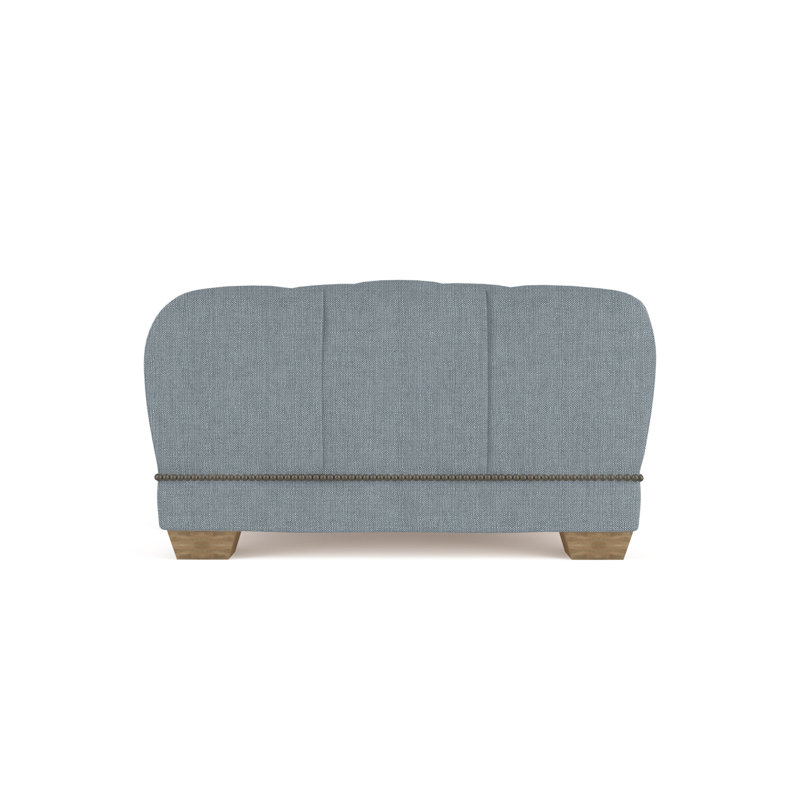 Repose-pieds Hudson, Brume de lin Box Weave, Patiné