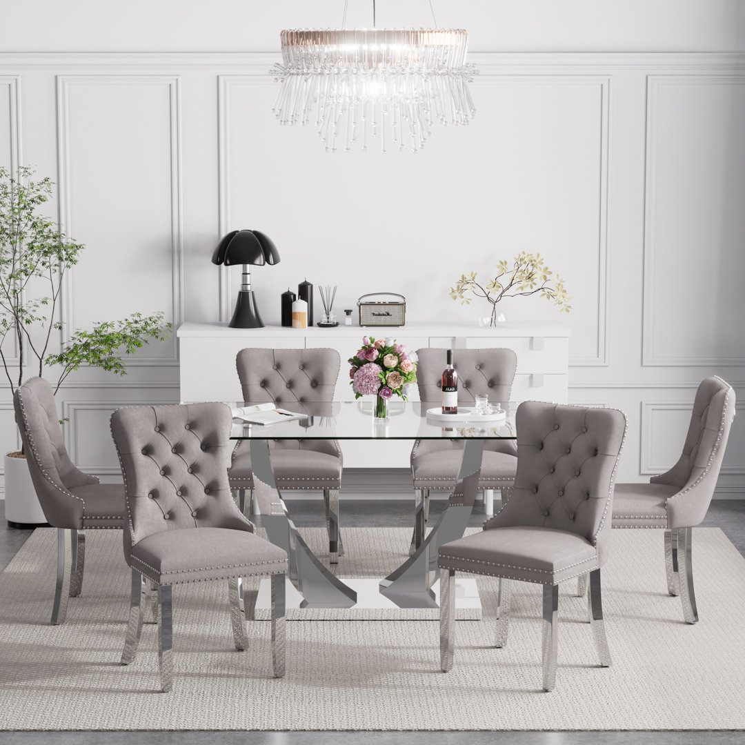 Kazandra Rectangular 35.4'' W Dining Set House of Hampton® Table Base 