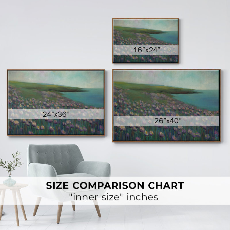 Seaside Sanctuary " Seaside Sanctuary ", 27" H x 41" W x 2" D, Walnut Floater Framed Canvas