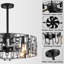 Boehme 19.68'' Crystal Caged Chandelier Ceiling Fan with Light and Remote Control