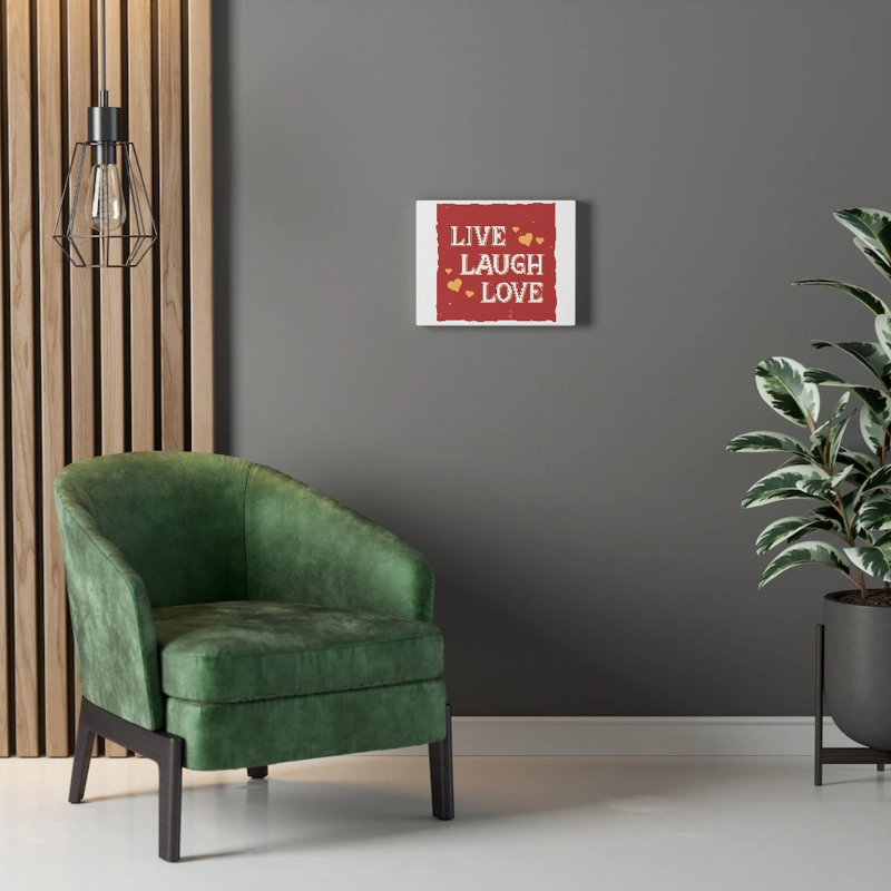 Live Laugh Love - Wrapped Canvas Print, 28cm H x 36cm W