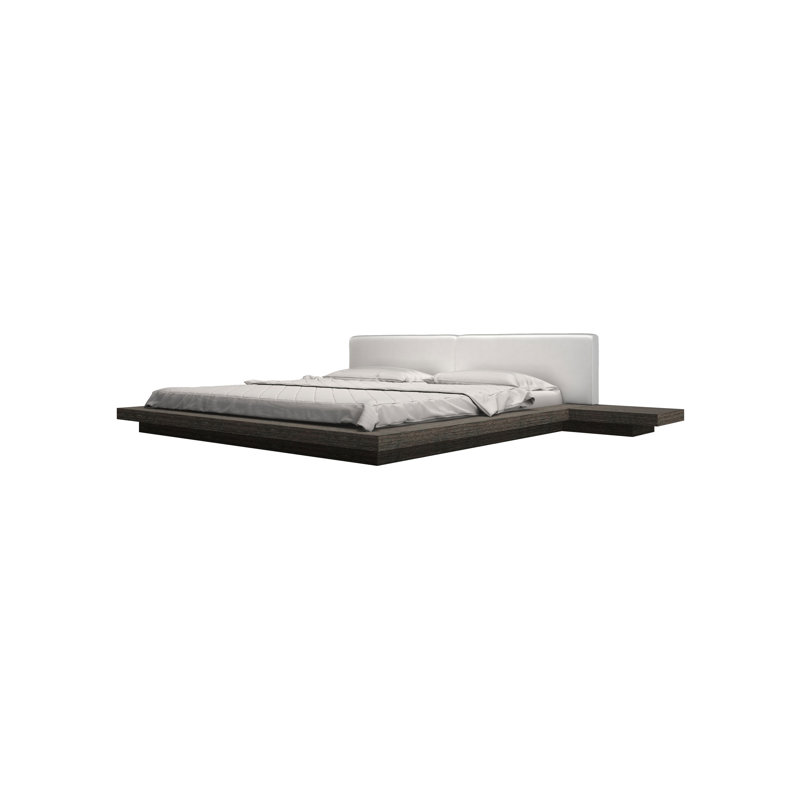 Upholstered Bed, King, Wenge/Pearl Gray Fabric