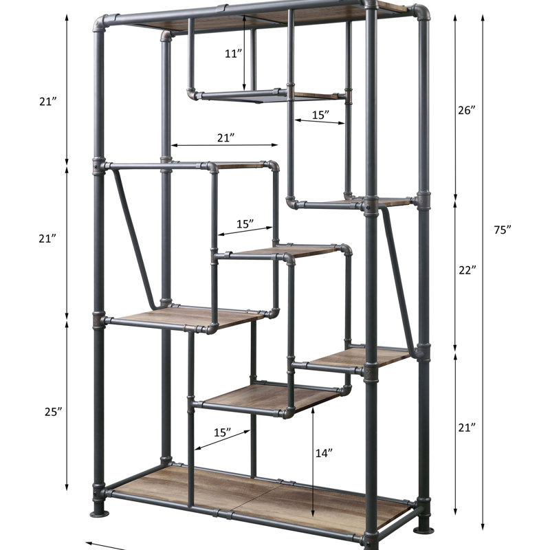 Brantley Antique Oak Finish Bookshelf