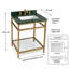 Meuble-lavabo de salle de bain en marbre vert 24 po avec lavabo, structure en acier inoxydable doré, dosseret et tablette de rangement en verre