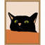 «The Curious Cat» par Kinney, reproduction d'art sur toile encadrée-1928150560