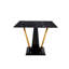 Marble Pattern Tempered Glass Dining Set - With 8 PU Chairs With A Widened Backrest Design-1156636521