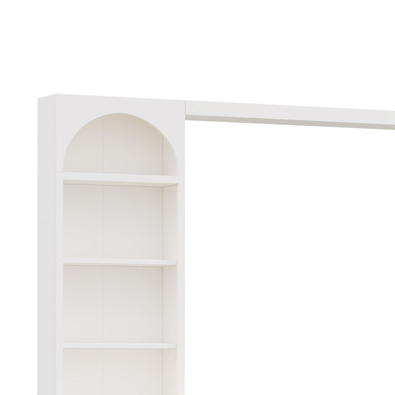 Meuble télé mural moderne en forme d'arche avec 6 tiroirs, grand meuble télé de style campagnard avec étagères pour téléviseurs jusqu'à 70 pouces.