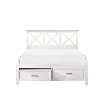 White King X Storage Bed, Solid Wood & Construction, Designed Headboard, Transitional Styling, 86.44 In. Depth, 50.24 Height, 85.09 Width, 192.46 Lb Weight Depth