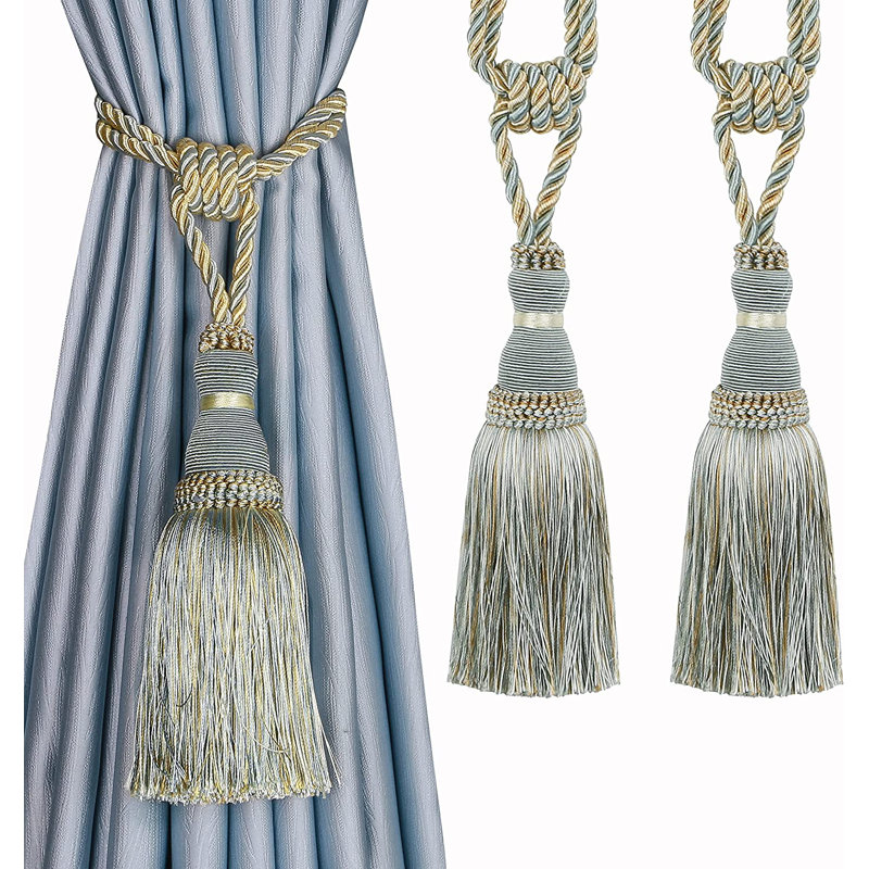 Chassi Rayon Adjustable 23.6" Curtain Tieback, Blue
