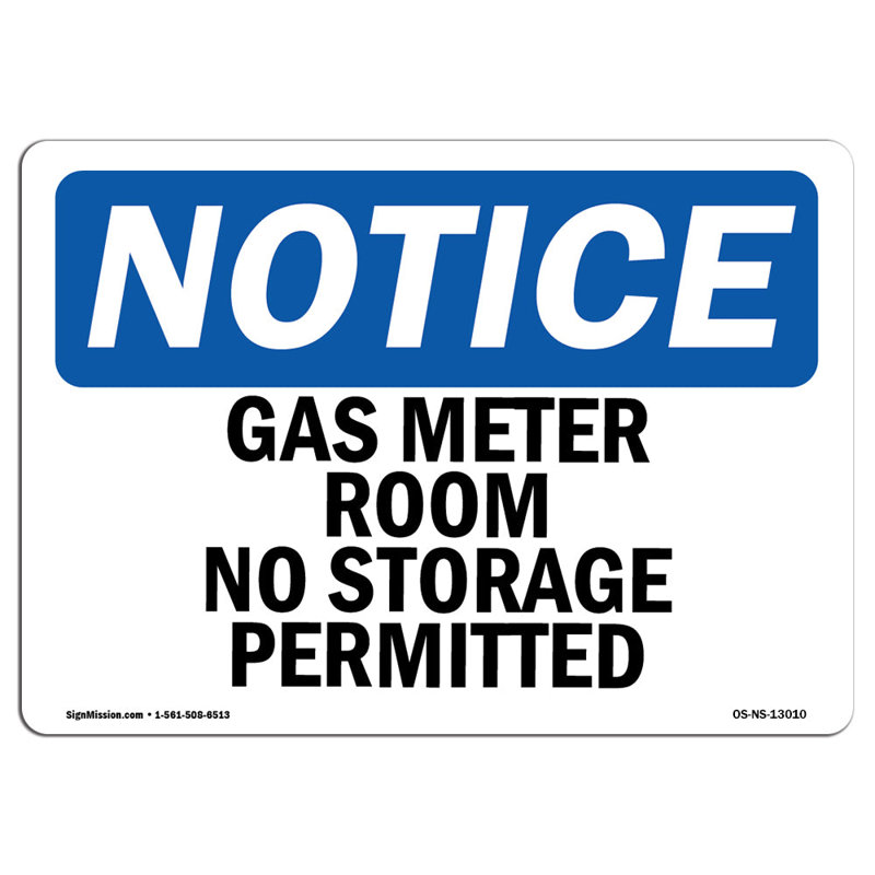 Enseigne de comptoir de gaz sans espace de rangement permis