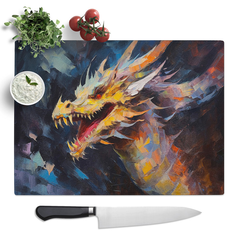Dragon Palette Knife  Glass Chopping Board