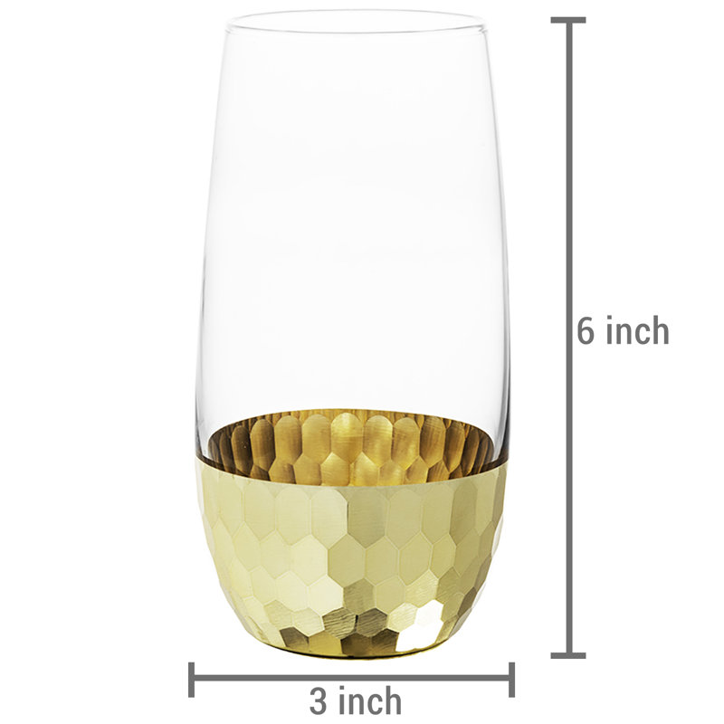 Verre à vin sans pied 18 oz. Ensemble de verres à pied en verre